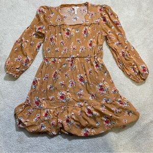 Matilda Jane Discovery Gardens Floral Long Sleeve Tiered Dress Medium flowy